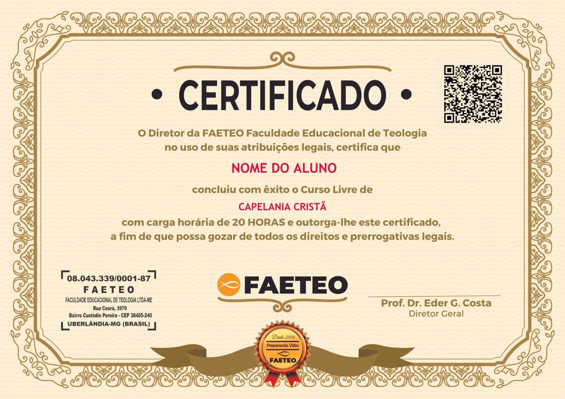 Faculdade FAETEO - Teologia, Capelania e eBooks